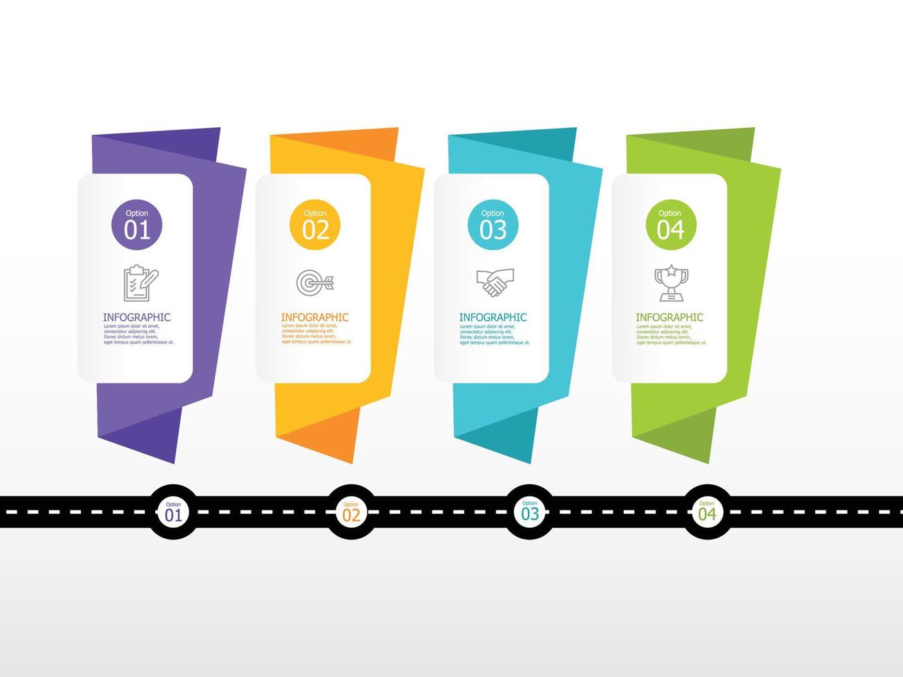 horizontal timeline infographic element report background vector