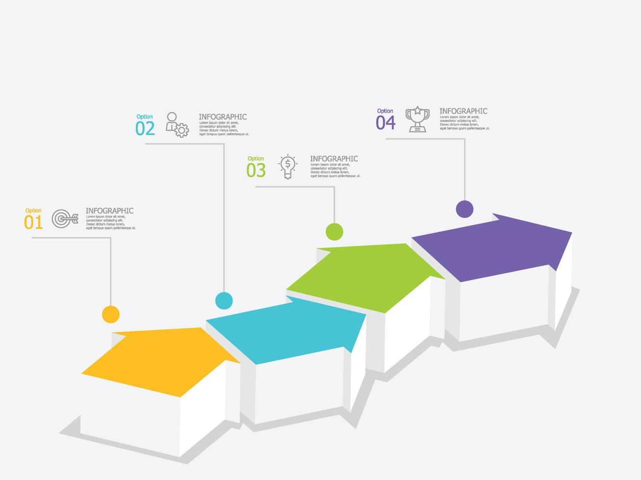 elemento de infografía de línea de tiempo de flecha horizontal vector