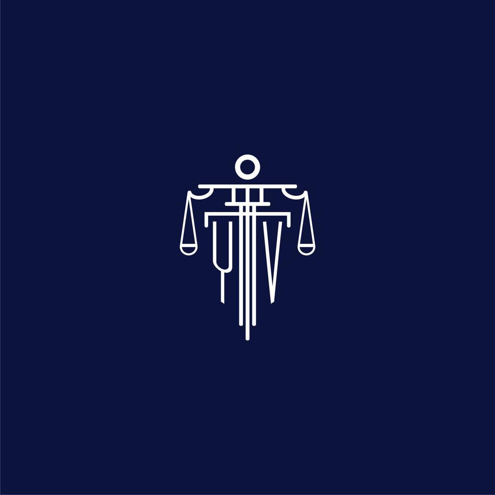 YV initial monogram logo for lawfirm with scale vector design