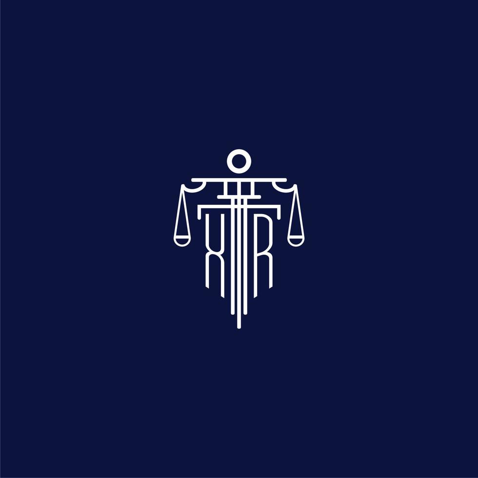 XR initial monogram logo for lawfirm with scale vector design