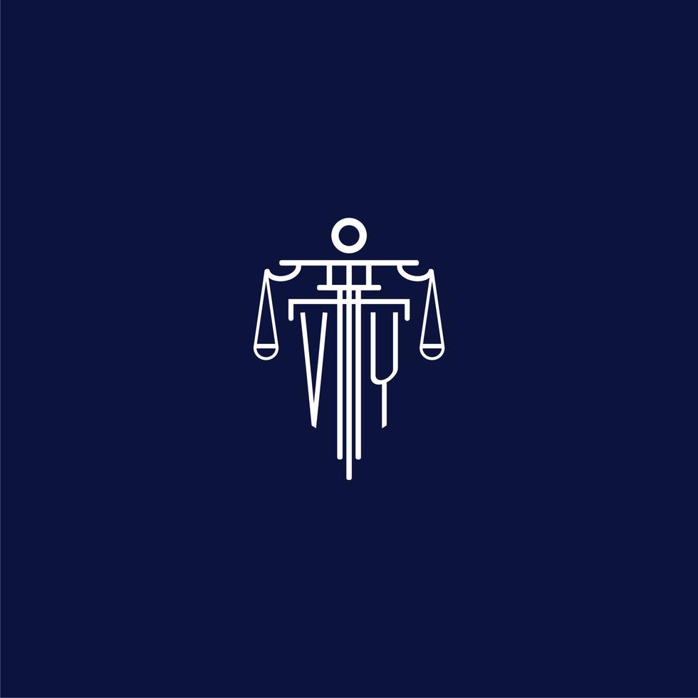 VY initial monogram logo for lawfirm with scale vector design