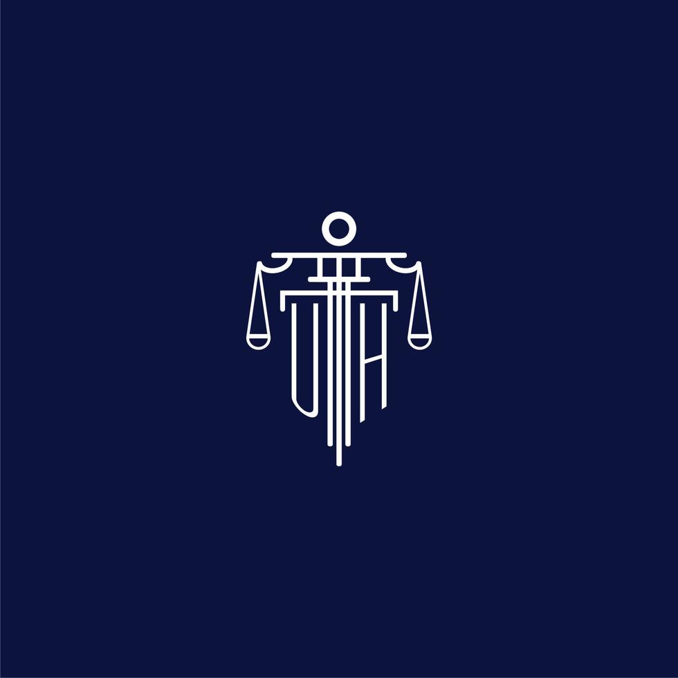 UH initial monogram logo for lawfirm with scale vector design