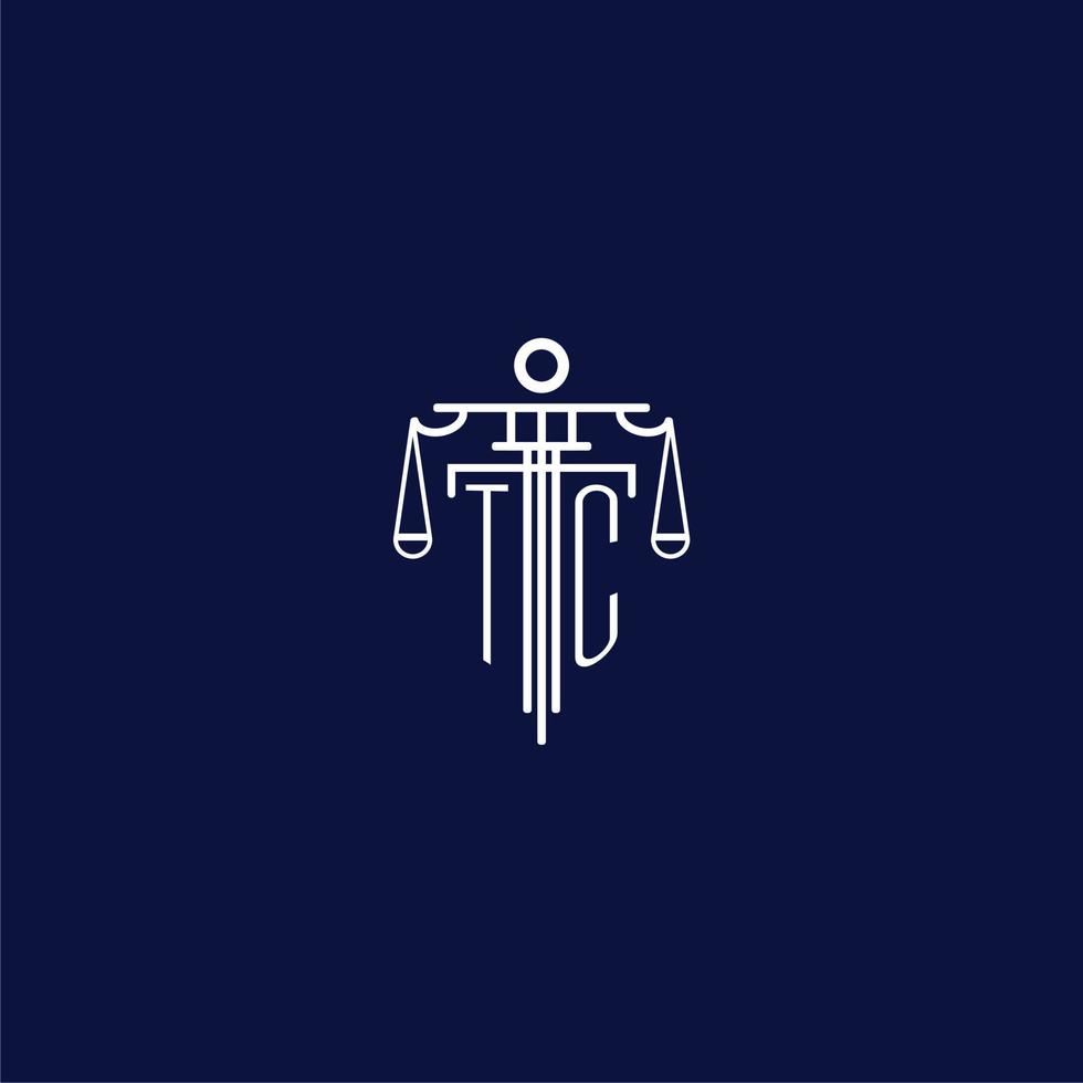 TC initial monogram logo for lawfirm with scale vector design