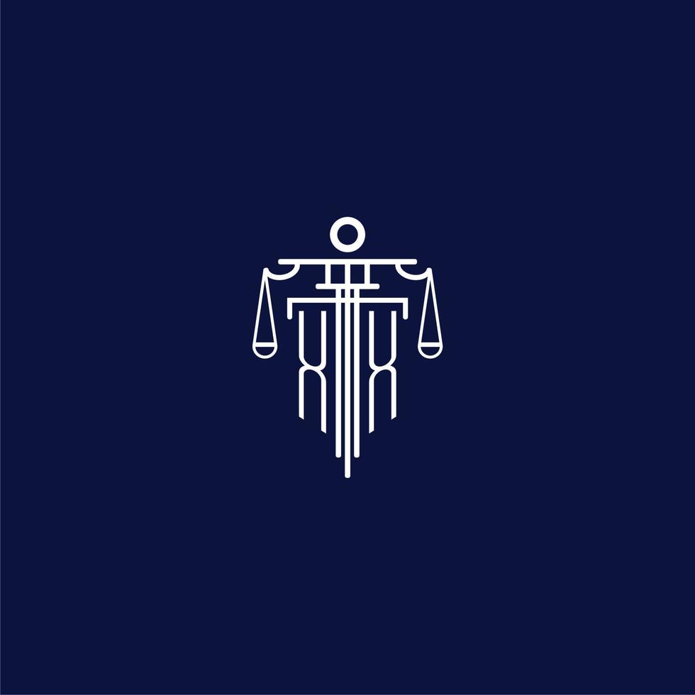 XX initial monogram logo for lawfirm with scale vector design