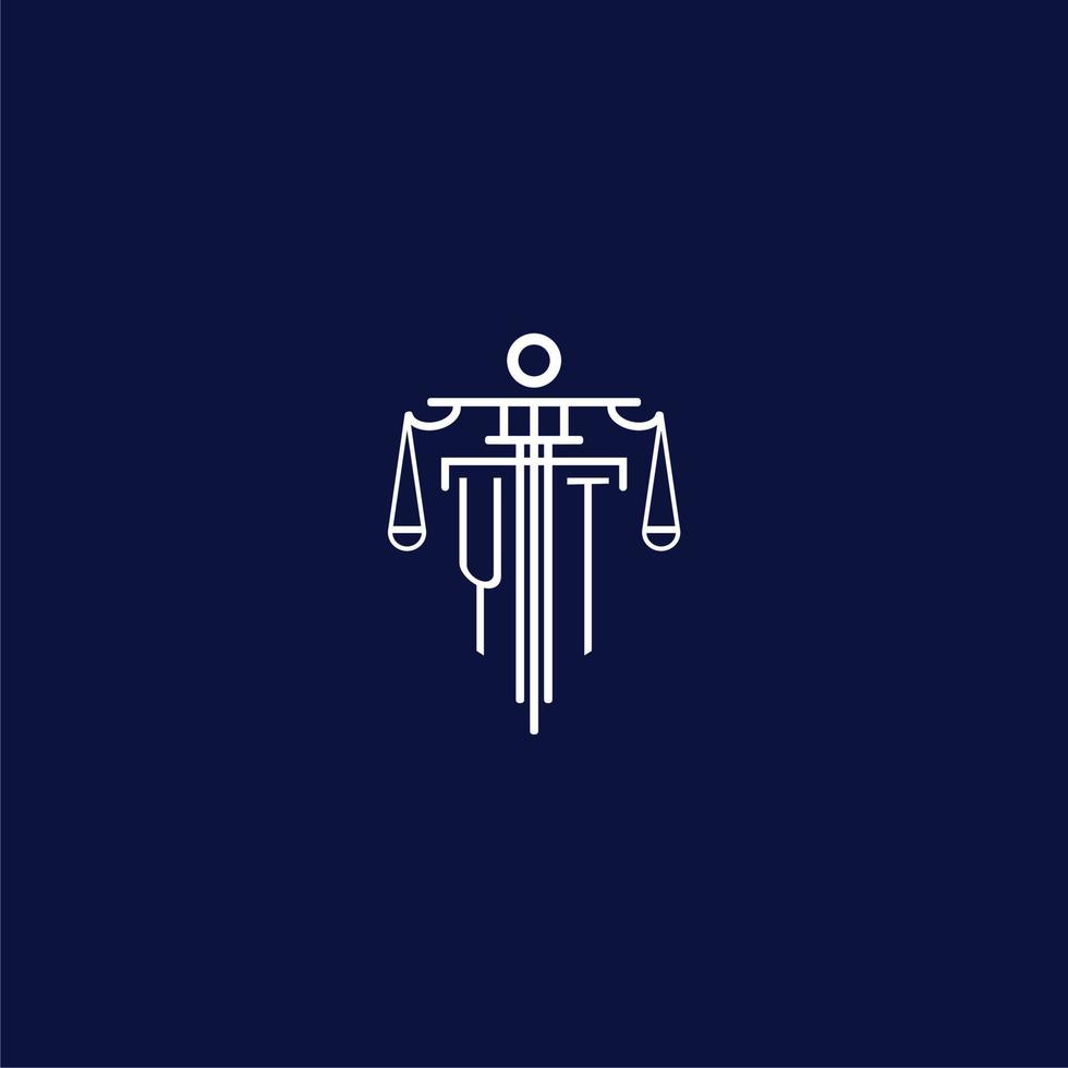 YT initial monogram logo for lawfirm with scale vector design