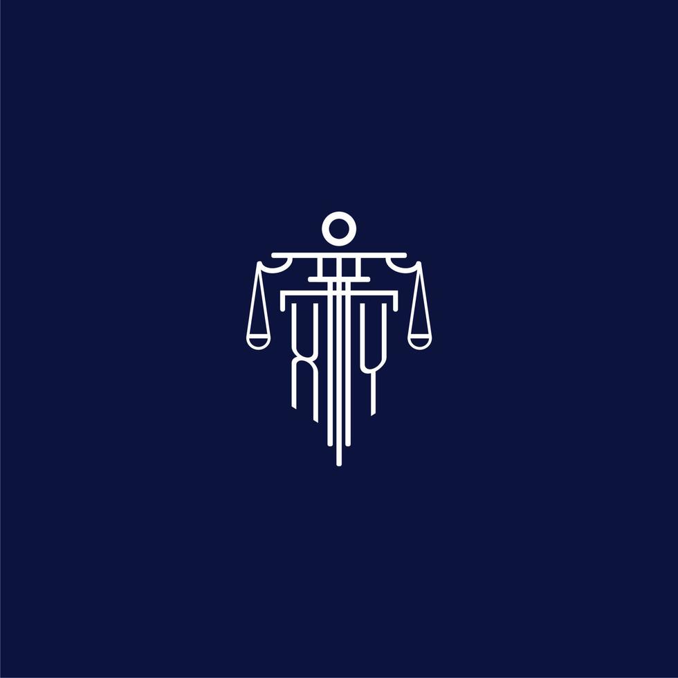 XY initial monogram logo for lawfirm with scale vector design