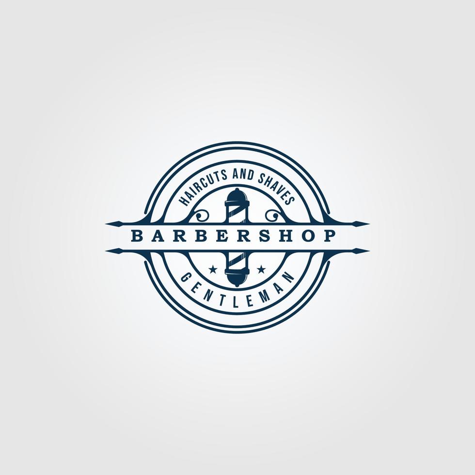 barbershop vintage logo icon and symbol  with emblem vector illustration design