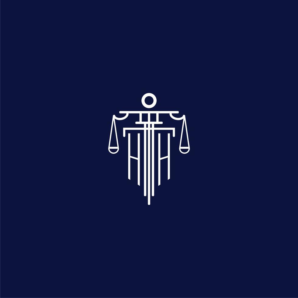 HH initial monogram logo for lawfirm with scale vector design