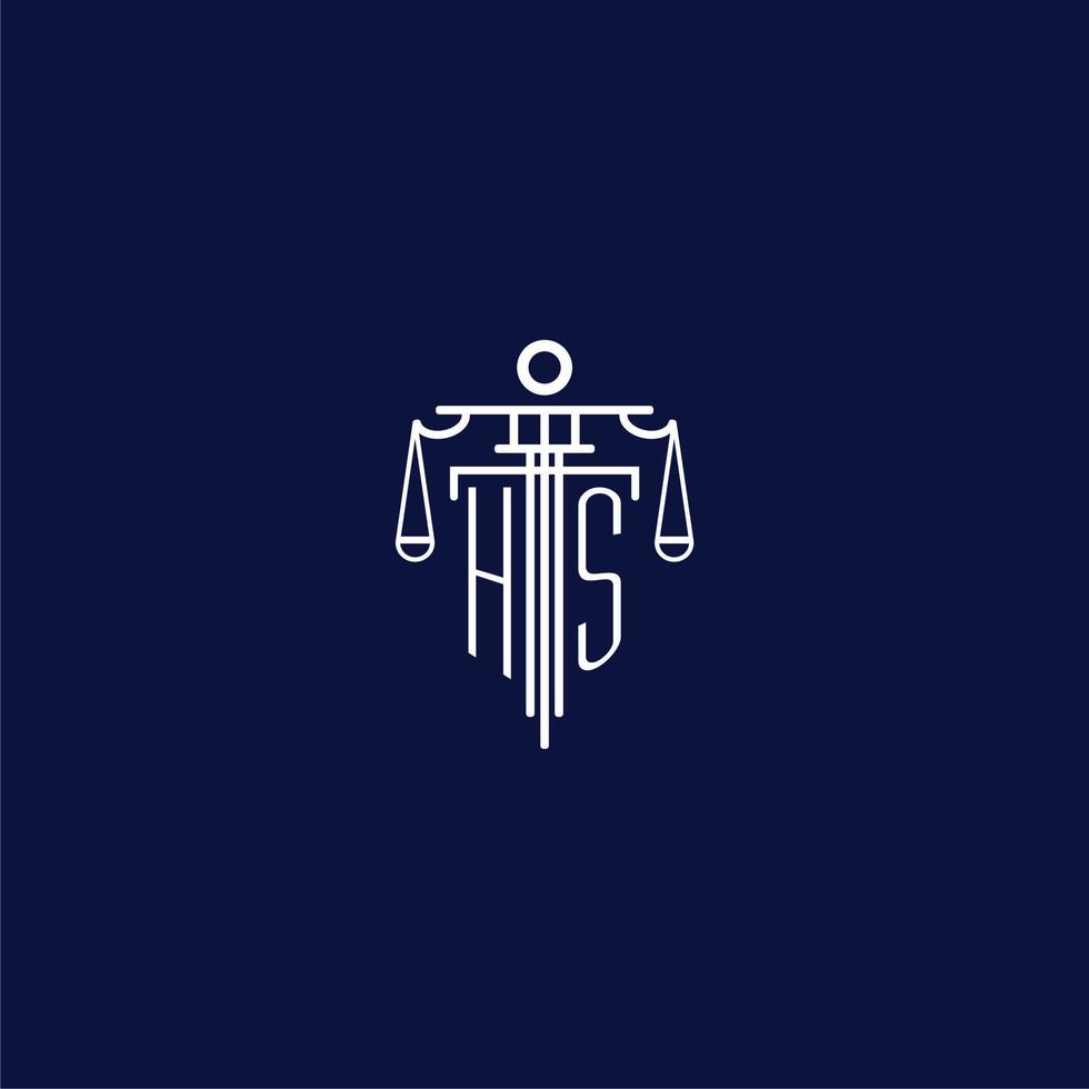 HS initial monogram logo for lawfirm with scale vector design
