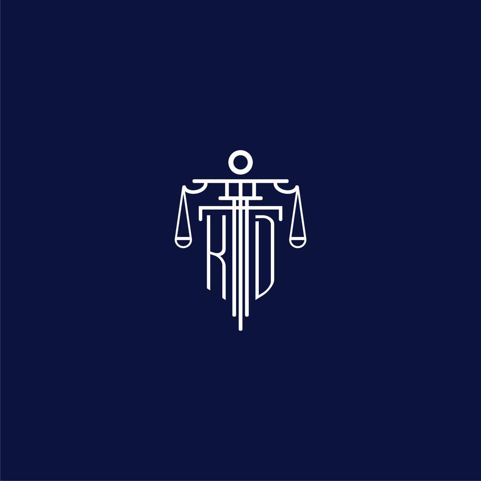 KD initial monogram logo for lawfirm with scale vector design
