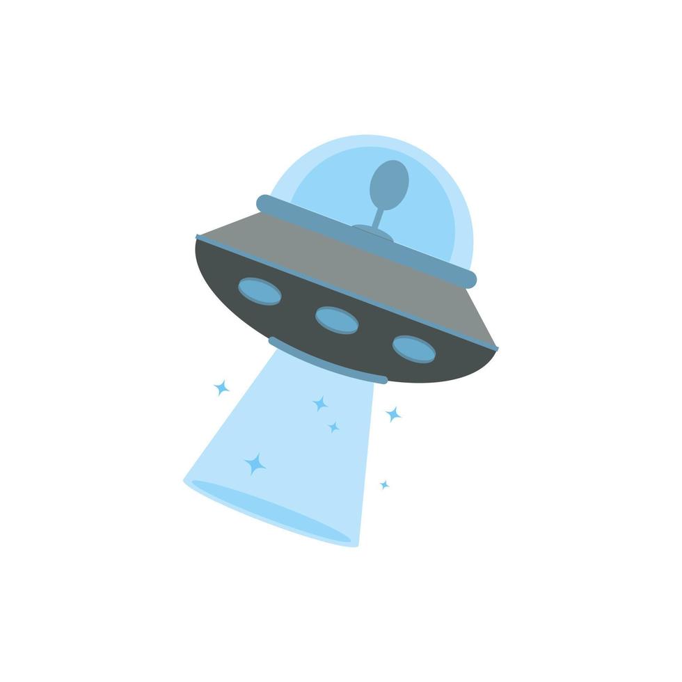 UFO flying saucer alien cartoon icon sign symbol design vector