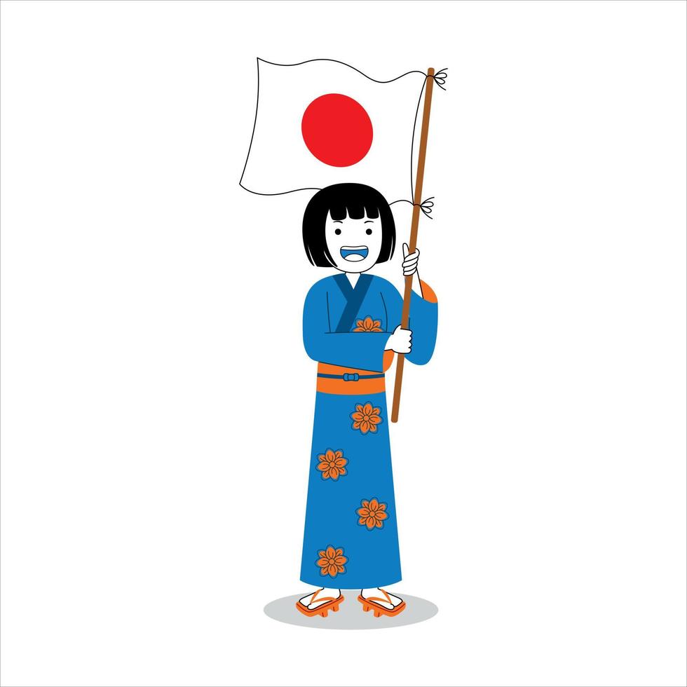 Woman celebrate japan independence day vector