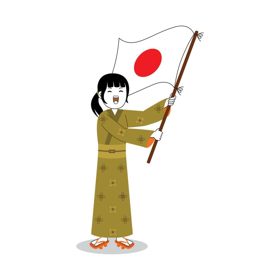 Woman celebrate japan independence day vector