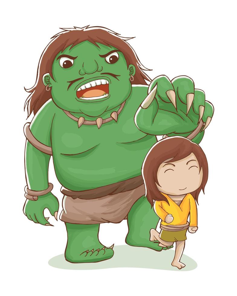 Buto ijo in flat cartoon style vector