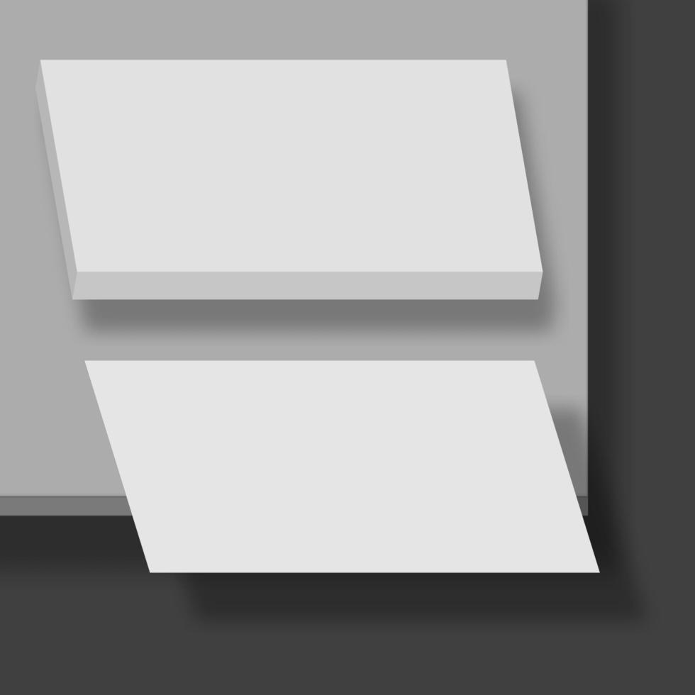 Blank white postcards or business cards mockup design. Vector illustration. EPS 10.