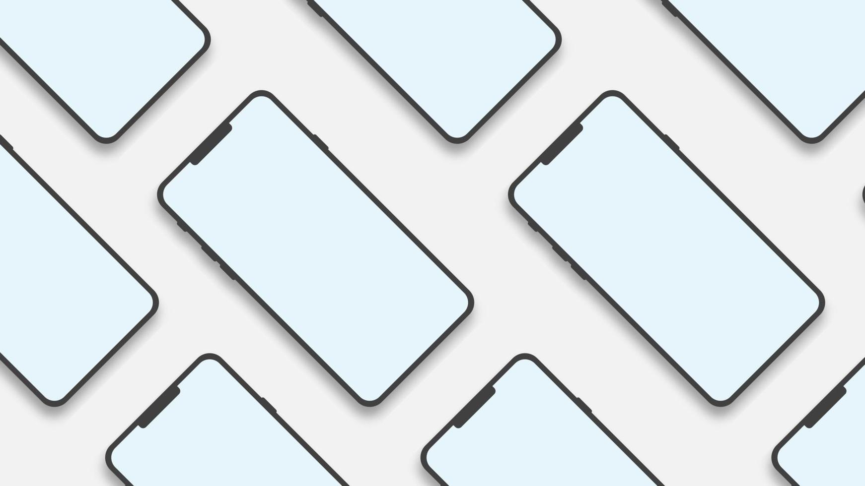 Smartphone mockup design with blank screen on white background. Vector illustration. EPS 10.