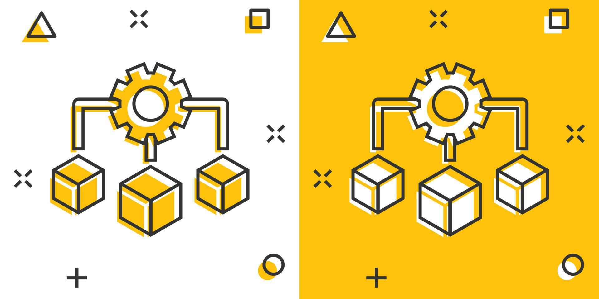 Api technology icon in comic style. Algorithm cartoon vector ...