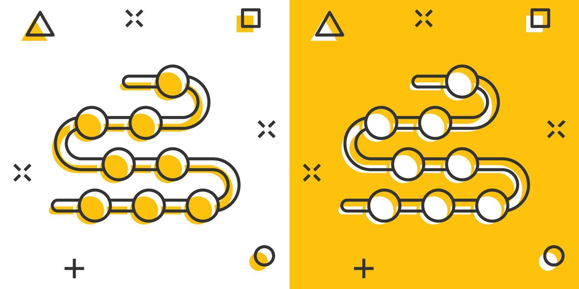 Timeline icon in comic style. Progress cartoon vector illustration on white isolated background. Diagram splash effect business concept.
