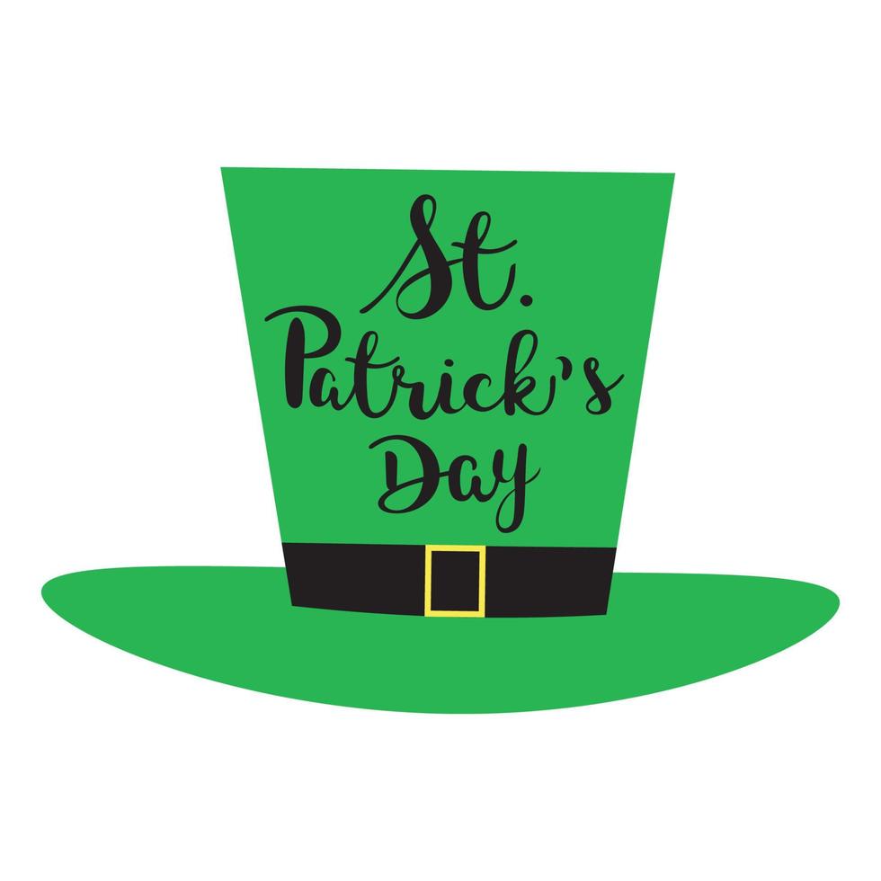 Green hat with the inscription St. Patrick's Day vector