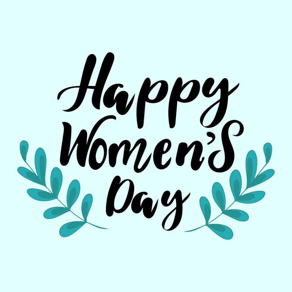 Inscription with Women's Day with green twigs vector