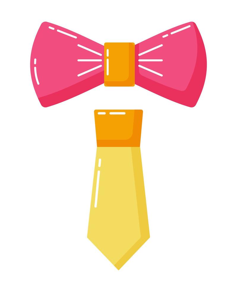 bright bow and tie, carnival elements vector
