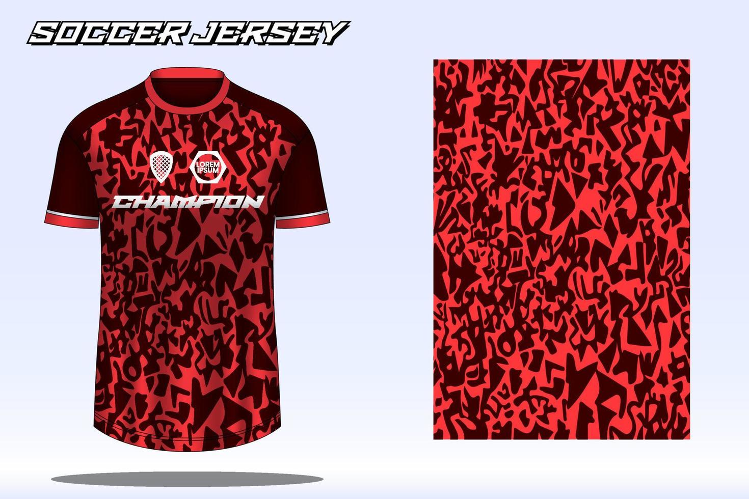 Soccer jersey sport t-shirt design mockup for football club vector