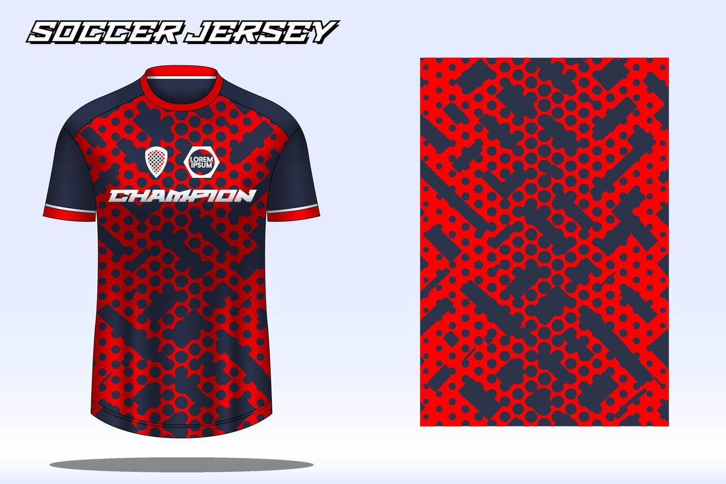 Soccer jersey sport t-shirt design mockup for football club vector