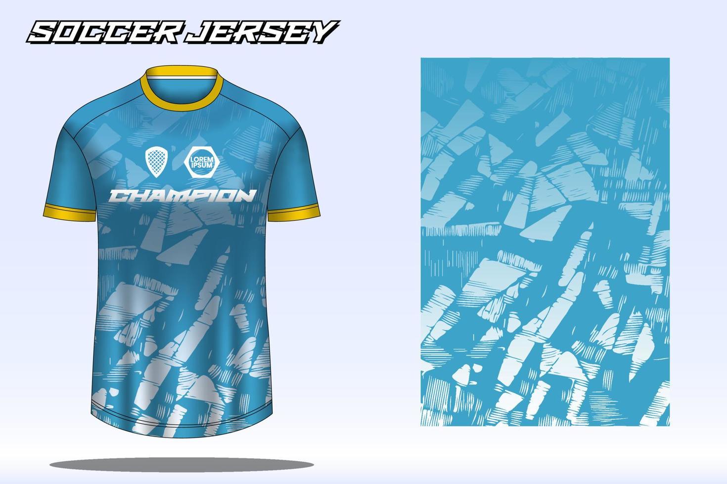 Soccer jersey sport t-shirt design mockup for football club vector