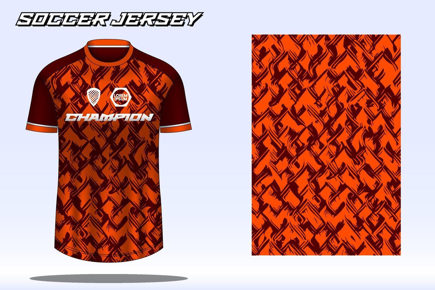 Soccer jersey sport t-shirt design mockup for football club vector