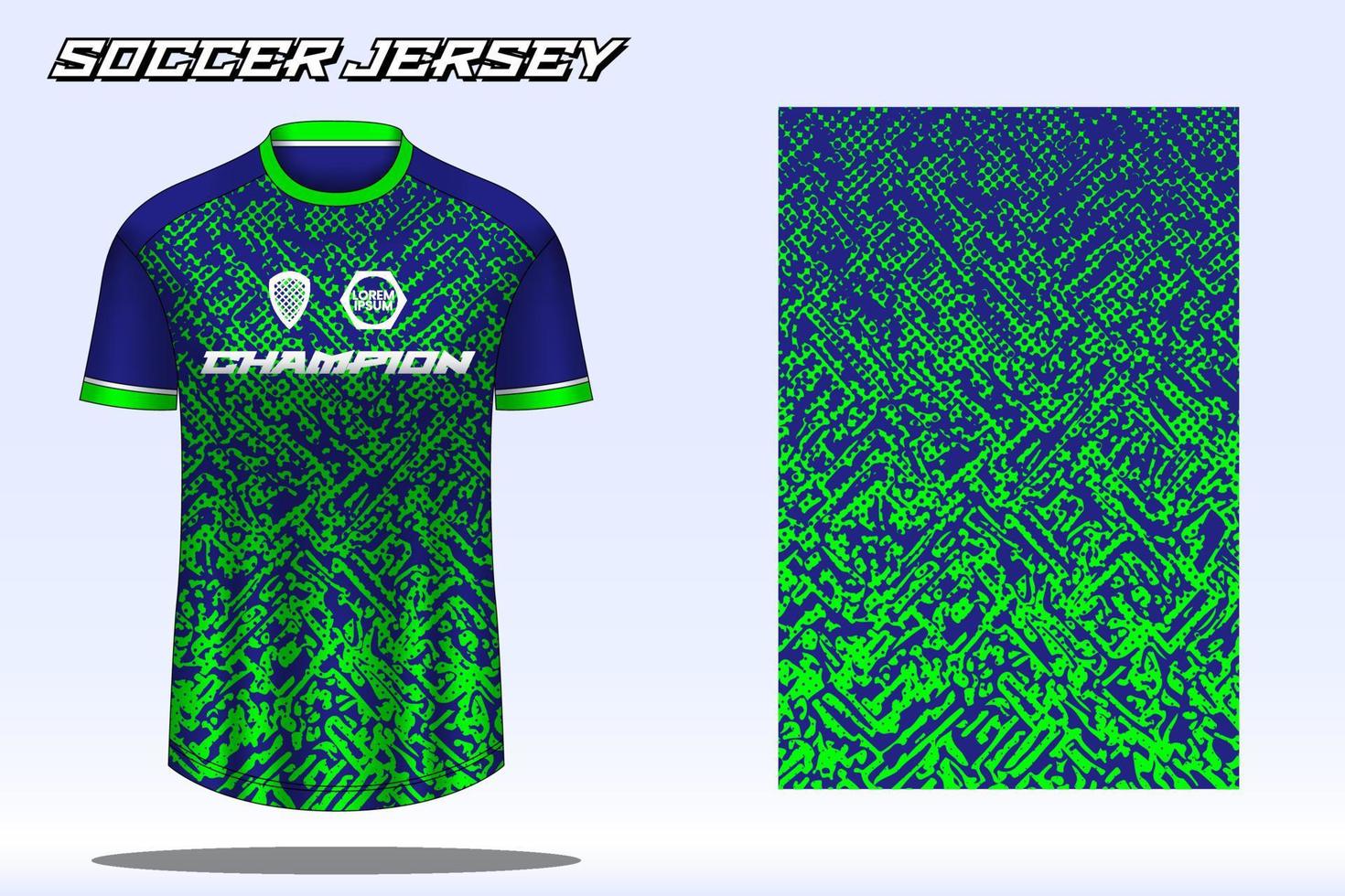 Blue Green Gradient Shirt Sport Design Template Soccer Jersey
