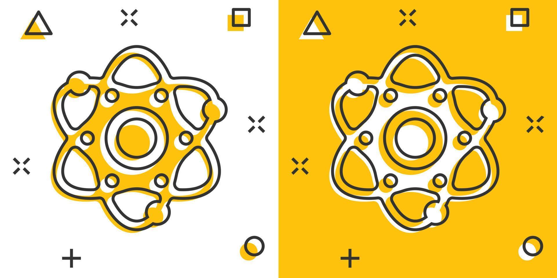 Science icon in comic style. Dna cell cartoon vector illustration on white isolated background. Molecule evolution splash effect business concept.