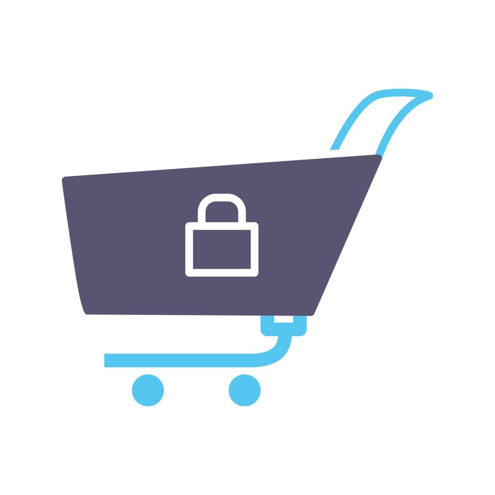 Unique Locked Cart Vector Icon