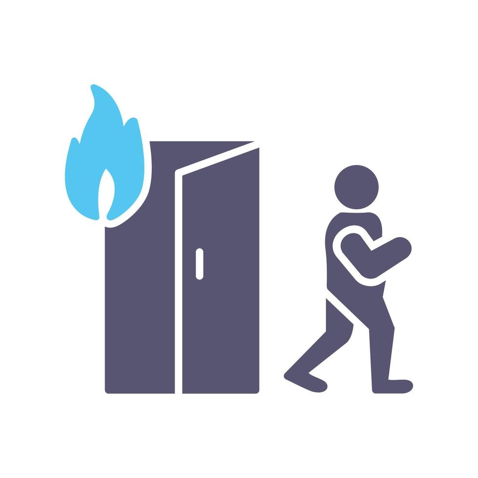 Unique Running from Fire Vector Icon