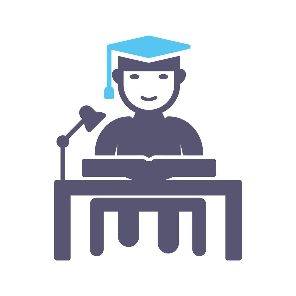 Unique Studying on Desk Vector Icon