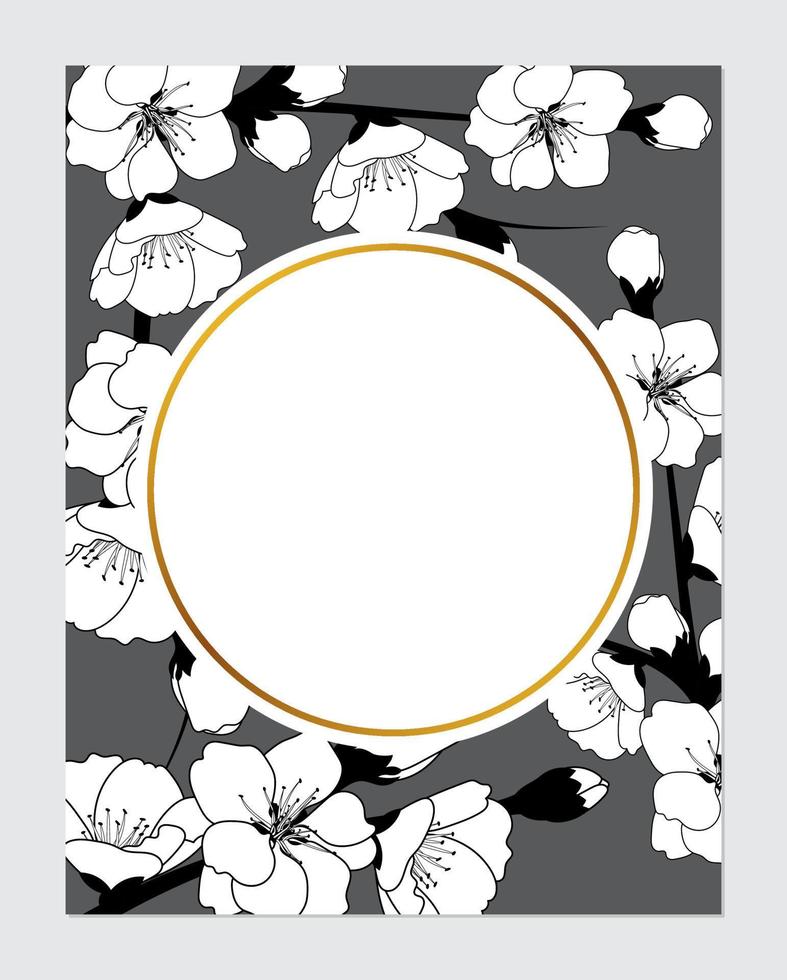 Invitation greeting card with floral background. Wedding invitation, thank you card, save the date cards vector