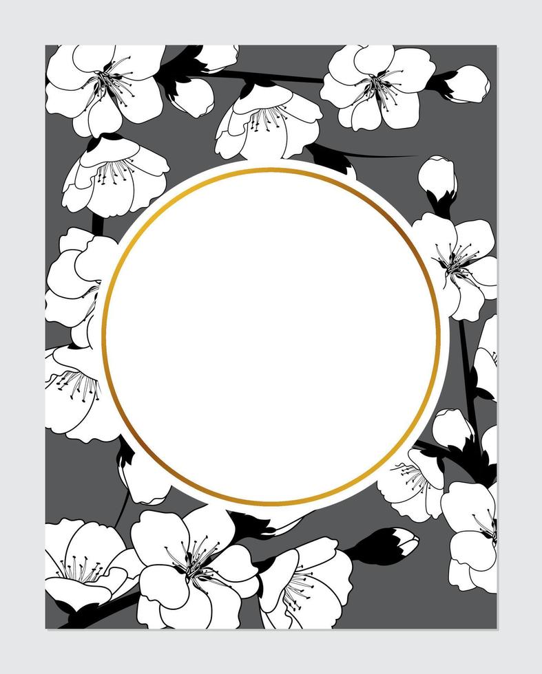 tarjeta de felicitación de invitación con fondo floral. invitación de boda, tarjeta de agradecimiento, guardar las tarjetas de fecha vector