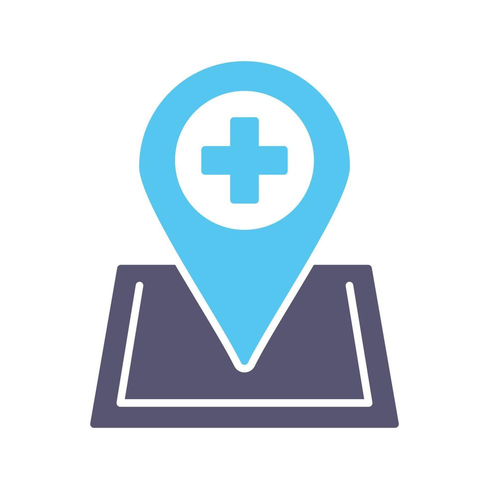 icono de vector de hospital de ubicación