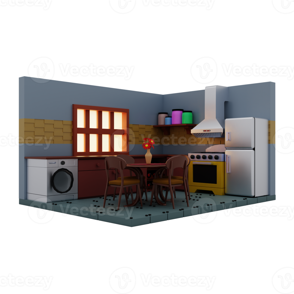 Stylized Cartoon Kitchen png