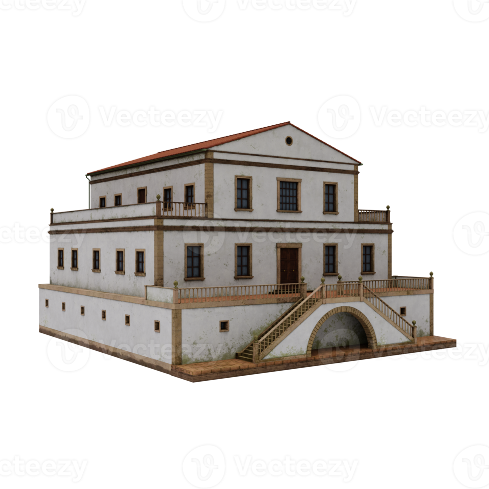 villa 3d aislada png