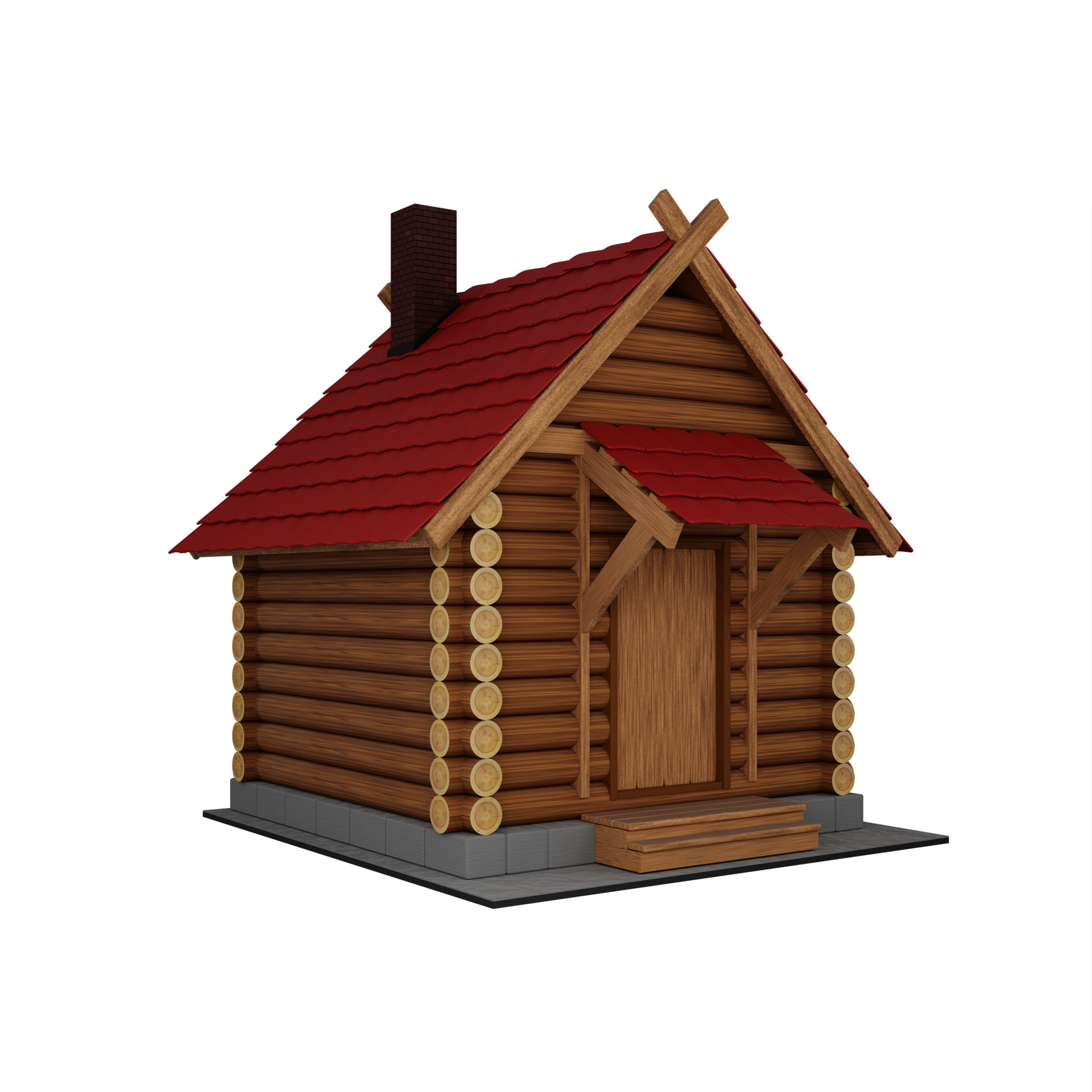 Free 3d log house cartoon 18800254 PNG with Transparent Background