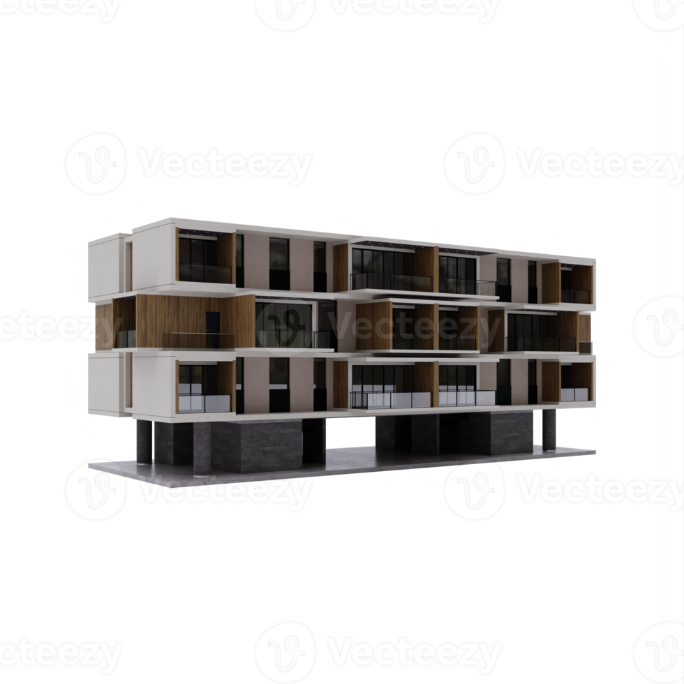 3d moderno edificio isolato png