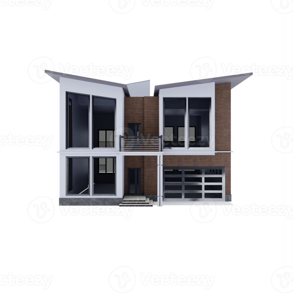 3d modern huis geïsoleerd png