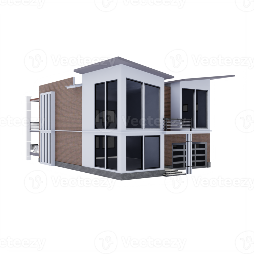3d modern house isolated png