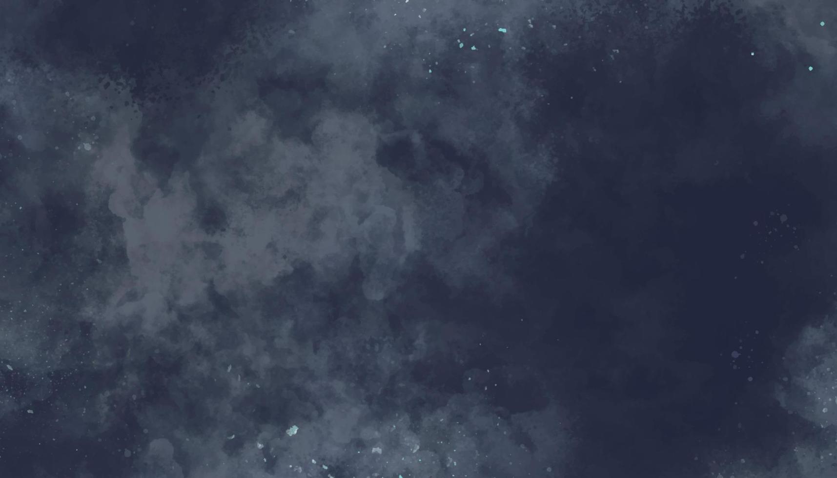 Blue sky and clouds with stars anddark gray watercolor background. Colorful watercolor paint background. Dark blue color grunge texture. vector