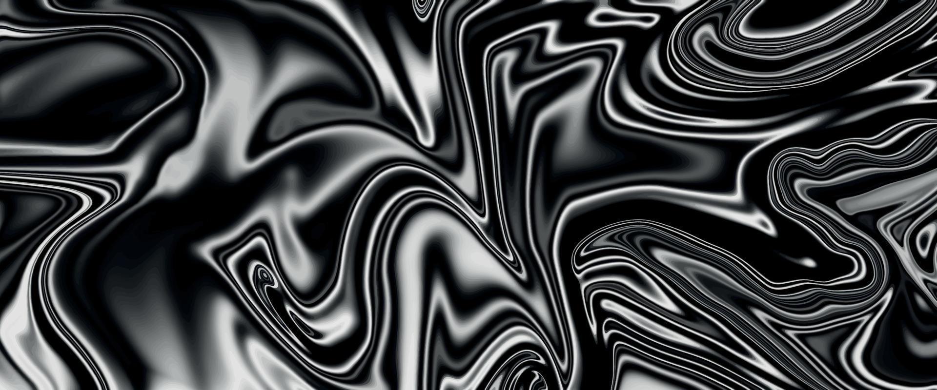 Abstract flowing liquid curve line in grey silver black metallic. Glossy pattern cool background textures. Beautiful drawing with the divorces and wavy lines in gray tones. Beautiful Marbling. vector