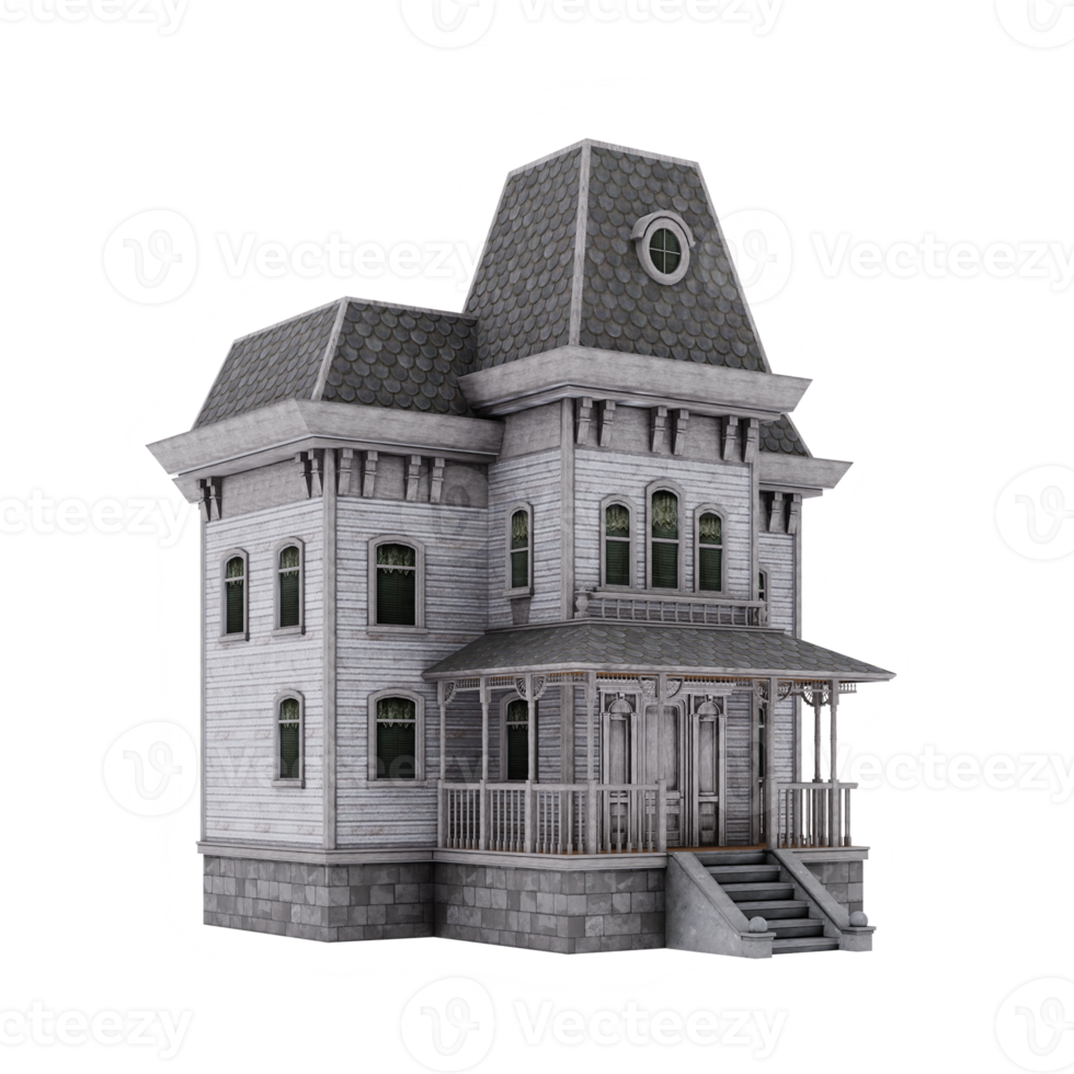 old spooky building model png