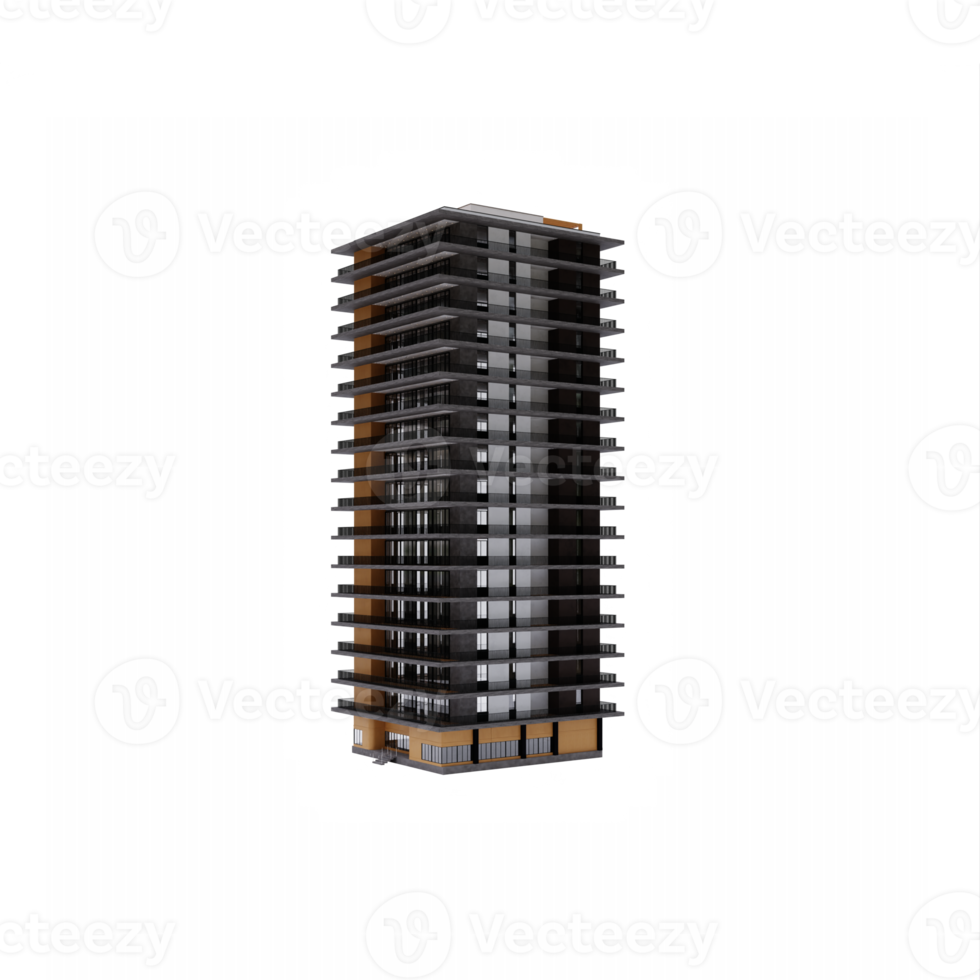 3d modern building isolated png