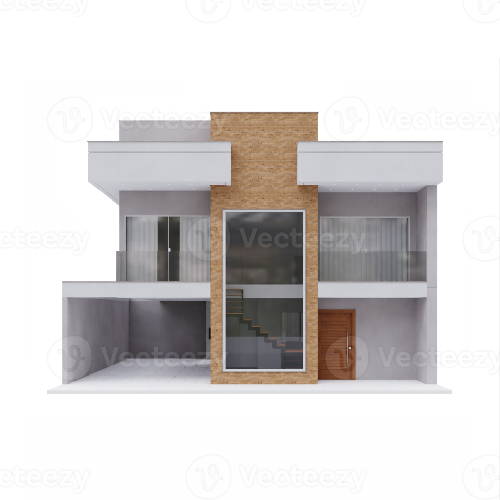 casa contemporânea 3d isolada png