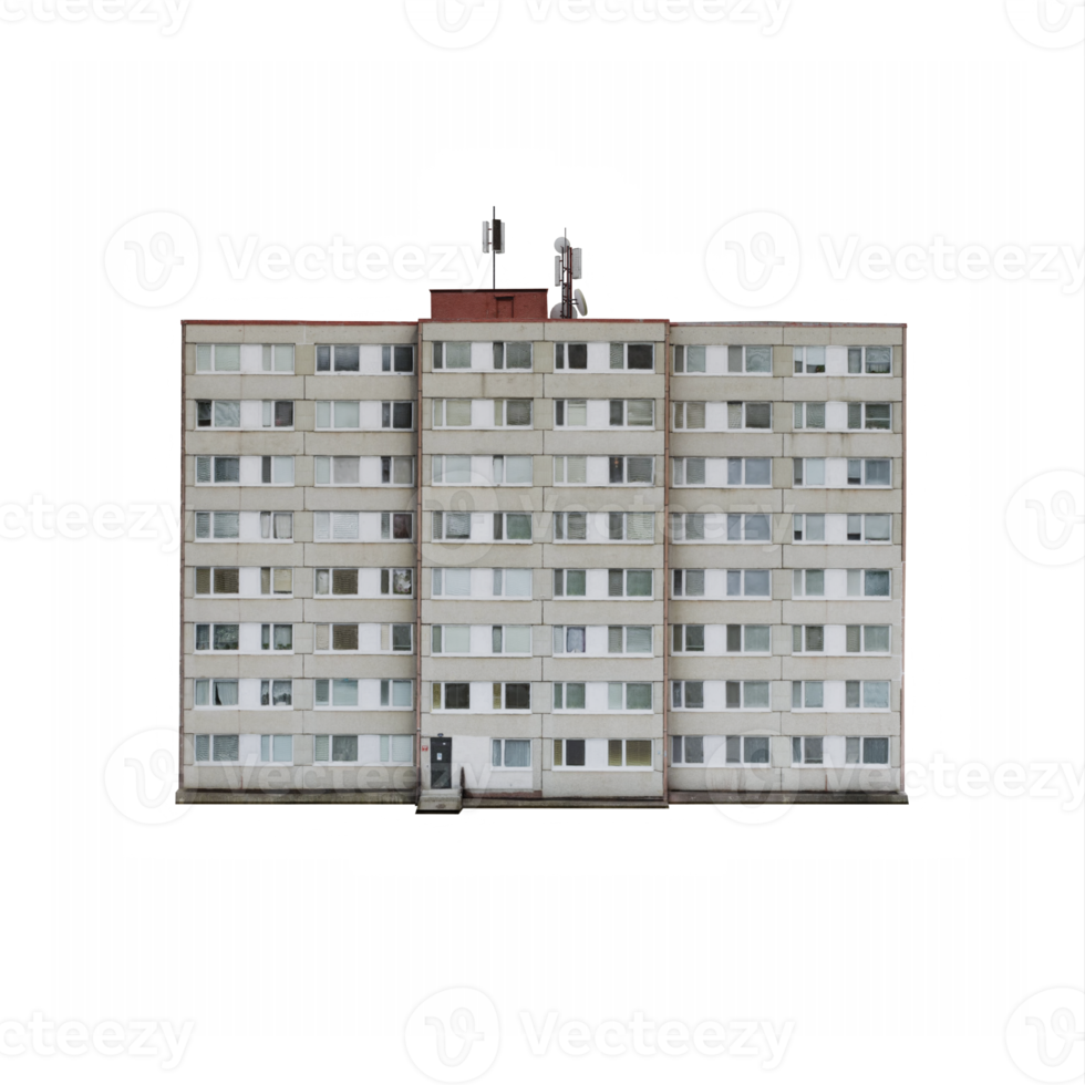 3d block of flats building isolated png