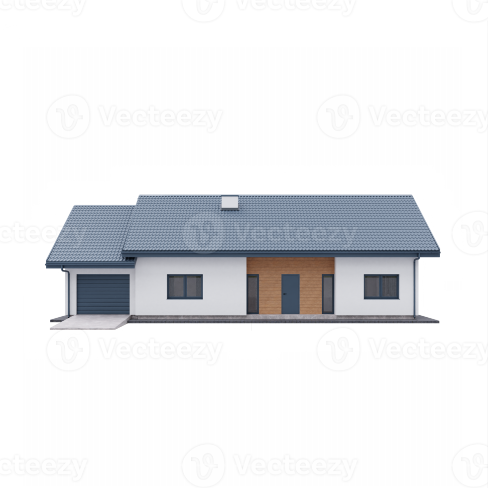 single family residential building model isolated png